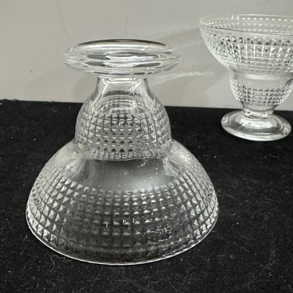 Vintage Elegant studio, crystal Dessert Bowls Set of 4, Ice Cream Cups